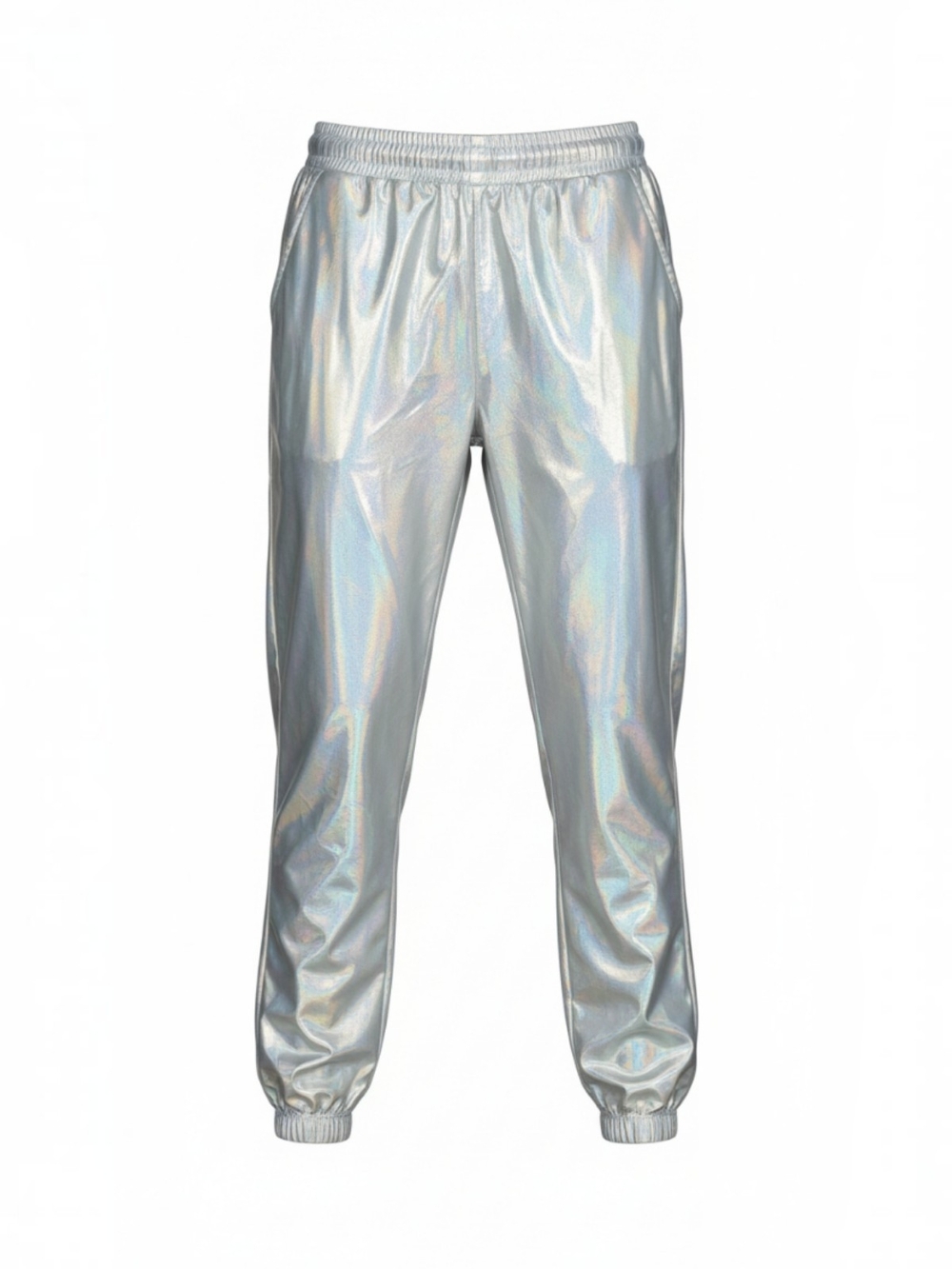 Holographic Silver Jogger Pants